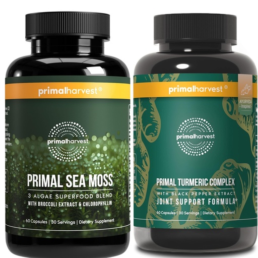 [BRSRGAI2AF4BU3Q6] Primal Harvest Daily Two-Step Routine | Sea Moss + Turmeric | 2 Pack | 30 Day Supply