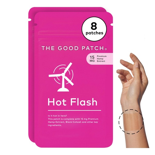 [BRSW2BDYB55BG3I2] The Good Patch Hot Flash Hemp Cooling Patches (8 Total Patches) | Hemp Extract, Black Cohosh and Black Pepper Patches for Cooling Comfort, Midlife Wellness, Daily Wear and Daytime Support