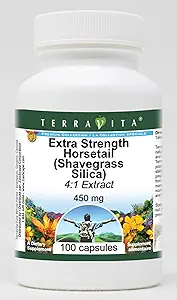 [BRSWI2QRPMDR4AA5] Extra Strength Horsetail (Shavegrass Silica) 4:1 Extract - 450 mg (100 Capsules, ZIN: 514199)