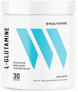 [BRSW2CARCFYQMADG] Swolverine L-Glutamine | Reduces Exercise Induced Muscle Soreness, Improves Recovery, Enhances Gut Health, Supports Immune Health, Vegan, Non-GMO, GF, 5g Per Serving (60 Servings)