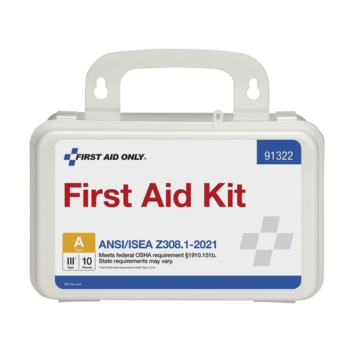 [BRSRMYILB57GEFLB] First Aid Only 91322 ANSI A 2021 and OSHA Compliant First Aid Kit, 10-Person Emergency First Aid Kit for Business, Home, Car, and Worksites, 76 Pieces
