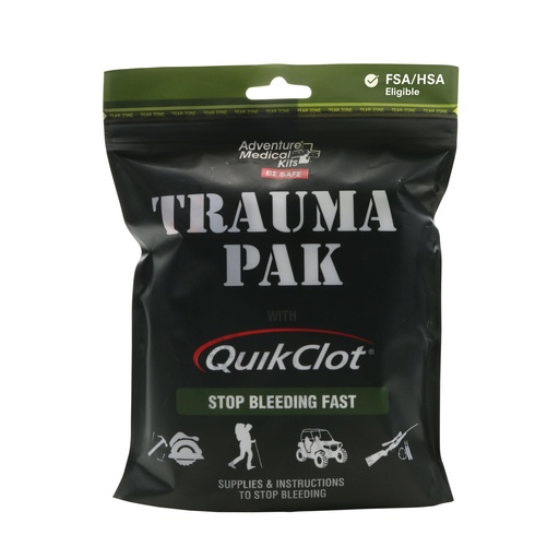 [BRSWIYILCB5QIDQZ] Adventure Medical Kits Trauma Pak First Aid Kit with QuikClot Sponge, black, one size (2064-0292) | Nonallergenic QuikClot Gauze Stops Bleeding Within Minutes, Trusted by Hospitals, Military & First Responders
