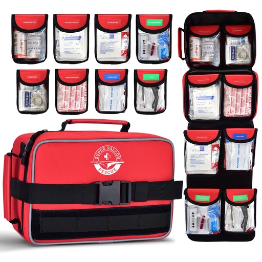 [BRSRAAL4DIJRSH34] 418-Piece First Aid Kit for Home, Travel, Camping, Hiking & Outdoor Emergencies, Tear-Resistant Survival Kits for Business, Vehicle & School, Multi-Use Emergency Medical Supplies