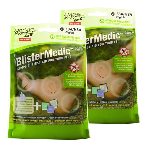 [BRSWGAQBOABR42DO] Adventure Medical Kits Blister Medic Kit, Pack of 2 | Compact 2-Pack Blister Medic Kit Provides Lightweight, Easy-to-Pack Foot Care Supplies for Hiking & Backpacking Trips