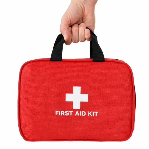 [BRSRGBQ7CIFAGCQU] 382 Piece Portable First Aid Kit, Emergency Preparedness Supplies for Home, Car, Travel, Camping, Office and Outdoor Use, Compact Red Bag with Assorted Bandages, Gauze and Care Accessories