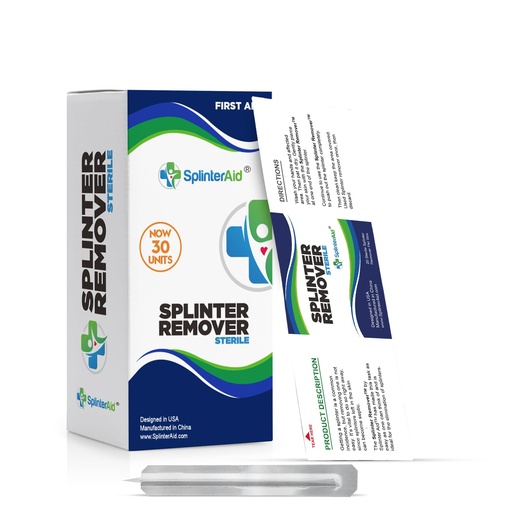 [BRSW2HYZC4HA42TZ] Painless Splinter Removal Kit (30-Pack) | Pull Out Splinters Fast & Easy | Compact First Aid for Home, Travel & Camping | Great for Hiking, Woodworking & Outdoors | No Tweezers Needed