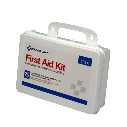 [BRSWIYYMB4JR2CL4] First Aid Only 223-G 25-Person OSHA-Compliant First Aid Kit for Office, Home Renovation, Job Sites, and Construction Vehicles, Gasket Provides Extra Water Resistance, 107 Pieces