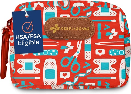 [BRSRMBIECR7WMHTJ] KeepGoing Travel First Aid Kit Kids, 60 Pc Mini First Aid Kit, TSA-Approved | Small First Aid Kit, Toddler First Aid Kit for Purse, Diaper Bag & Backpack, Latex-Free Bandages