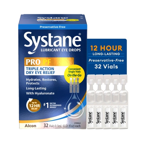 [BRSRGZD3OFYWGCA2] Systane PRO Preservative Free Eye Drops, 12 Hour Dry Eye Relief, 32 Vials