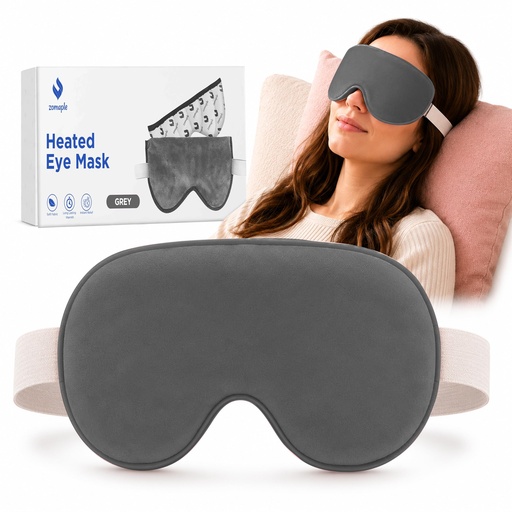 [BRSWGGL5OECR4CA2] ZOMPALE Heated Eye Mask for Dry Eyes – Microwavable Moist Heat Eye Compress – Warm Compress for Eyes, Eye Strain & Stye Relief – Adjustable Strap, Washable Plush Cover, Reusable Eye Mask for Sleep