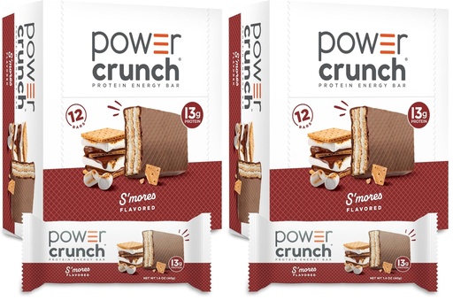 [BRSRAY35DEHWEF3J] Power Crunch Protein Wafer Bars, High Protein Snacks with Delicious Taste, S'Mores, 1.4 Ounce (Pack of 24)