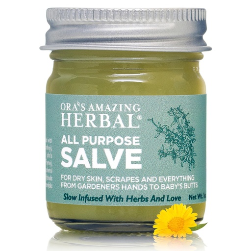 [BRSWIEAECZ5GCF34] Ora's Amazing Herbal All Purpose Salve, Natural Healing Ointment, Tea Tree Oil Skin Balm, Comfrey Calendula Thyme Plantain, Hand Salve, Rash Cream, Dry Skin Repair, Itch Relief, 1 oz Glass Jar