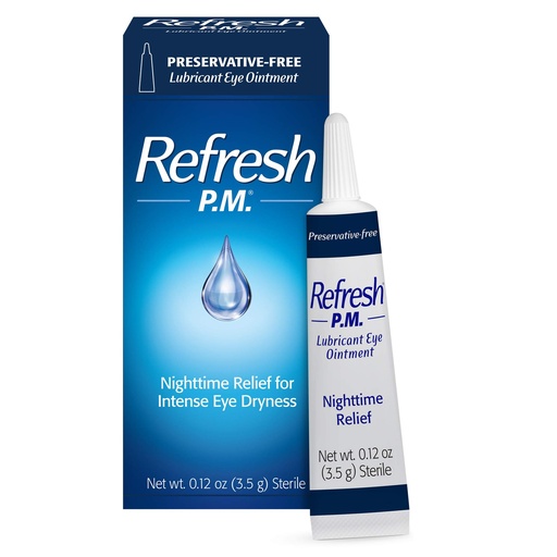 [BRSWIYTZOZ5QYGQ5] Refresh P.M. Lubricant Eye Ointment, Nighttime Relief, Preservative-Free, 0.12 Oz Sterile, Packaging May Vary