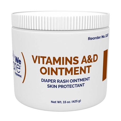 [BRSWGGTROYBAG2T6] Dynarex Vitamins A & D Ointment Jar, 15 ounces | Phthalate Free, Made In USA, Expiration Dated, 900 Day Shelf Life, Physician Supplies, Model D1124