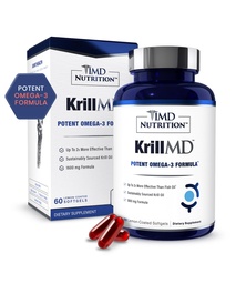 1MD Nutrition KrillMD - Antarctic Krill Oil Omega 3 Supplement with Astaxanthin, EPA, DHA | 2X More Effective Than Fish Oil | 60 Softgels