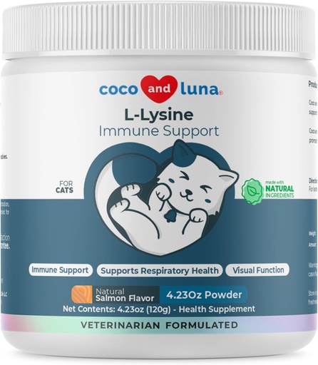 [BRSWYYIYCF7RUFDZ] L-Lysine for Cats 900mg - Immune, Eye & Respiratory Support Powder | 900mg/scoop L-Lysine supports immune, eye & respiratory health. For cats with sneezing, runny nose, cold & herpes symptoms.
