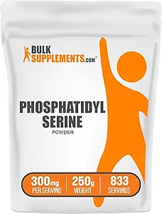 [BRSWECQRAANBO33G] BulkSupplements.com Phosphatidylserine Powder - Phosphatidylserine Supplement, Sourced from Soy Beans - 300mg per Serving (60mg of Phosphatidylserine), 250g (8.8 oz) (Pack of 1)