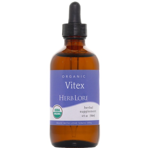 [BRSRAHYECACR4DI7] Herb Lore Organic Vitex Tincture - Liquid Chasteberry Supplement for Women - Chaste Tree Berry Extract - Alcohol Base (4 fl oz)