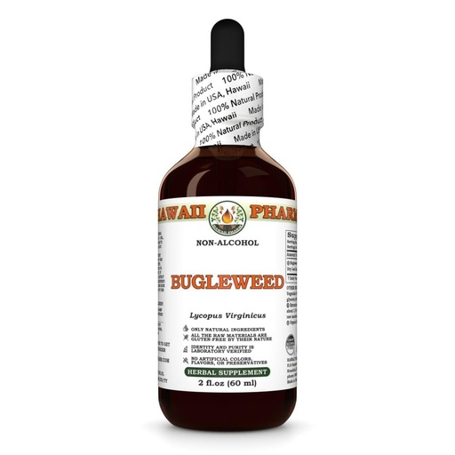 [BRSRAH37CMMW2DYV] Hawaii Pharm Bugleweed Alcohol-Free Extract, Glycerite for Thyroid Balance, Eases Premenstrual Discomfort, Soothes Breast Tenderness, Supports Women's Wellness - 2 fl.oz
