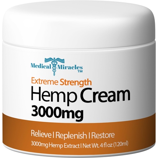 [BRSWYAIBBUJQYYDO] Medical Miracles Hemp Relief Cream - Whole Body. Topical Salve for Skin Application - (3000mg)