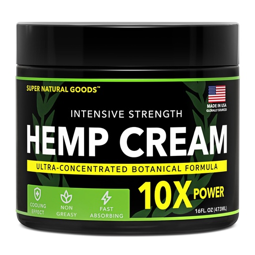 [BRSW2AQOBV5AO3I2] Super Natural Goods Hemp Cream | Botanical Cream with a Cooling Sensation for Localized Application | 16 oz