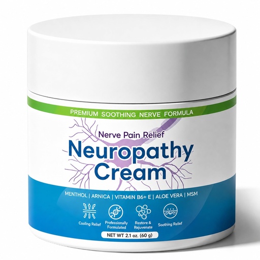 [BRSRGFANCIAWCAA2] Neuropathy Cream, Neuropathy Pain Relief for Feet, 2.1 Fl Oz | Nerve Pain Relief Cream with Menthol, Arnica, Vitamins B6 & E, Aloe Vera and MSM for Feet, Hands and Legs, Non-Greasy
