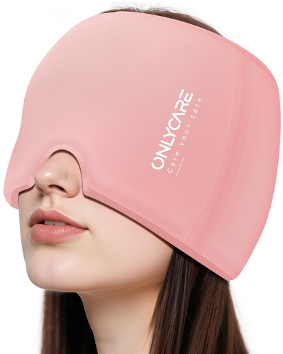 [BRSRGCAEAUJQAE3K] ONLYCARE Migraine Relief Cap, Headache Relief Cold Cap for Migraine Relief | Soothing Headache Ice Face Pack Mask, Cold Compress Head Wrap for Sinus, Tension, Stress, Hangover, Self Care Gifts for Women