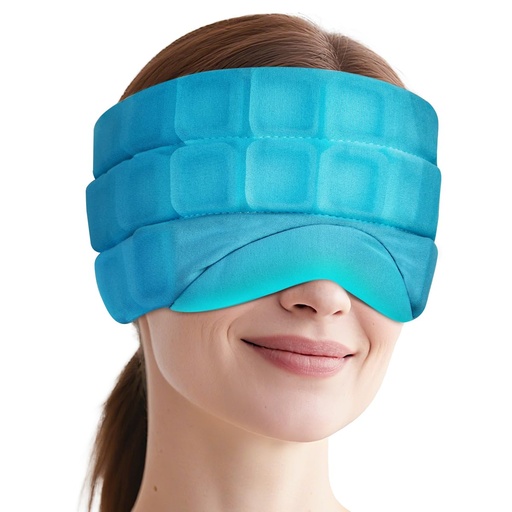 [BRSRMC33OEMRGDIU] Head Ice Pack for Migraine Relief, 2 Hours Cold Therapy Eye Mask | Flexible & Evenly Cooling Reusable Cold Pack, Adjustable Head Ice Wrap for Headache, Sinus Pain, Tension, Stress, Puffy Eyes