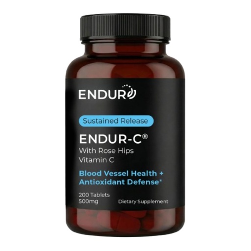 [BRSWKZQICN4WCHTU] ENDUR-C - Vitamin C + Rose Hips - SR (Sustained Release) 500 mg - Supports Immune Health & Collagen Production - Gentle Digestion with Optimal 5–7 Hour Absorption Delivery - 200 Tablets