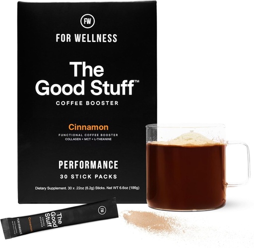 [BRSROZYOOQBWA3Q3] For Wellness The Good Stuff Performance – Coffee Booster | Collagen + MCT Powder Supplement with L-Theanine and Antioxidants for Jitter-Free Energy & Stamina | Non-Dairy, Keto-Friendly, 30 Servings