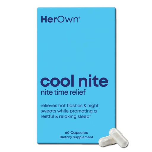 [BRSRE2TYAV7QMAI2] Her Own Cool Nite, Night Time Relief, Female Hormone Balance Capsules for Night Sweats, Hot Flashes & Mood Swings with Kudzu & Black Cohosh, 60 Count