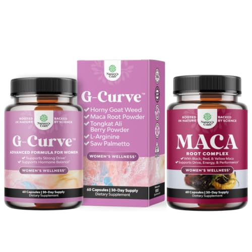 [BRSRYZARBZ5QYCTU] Bundle of G-Curve Butt and Breast Support Capsules - Horny Goat Weed Muira Puama & Maca Root and Maca Root Capsules for Women - Potent Herbal Supplement Non-GMO Certified Vegan and Gluten-Free
