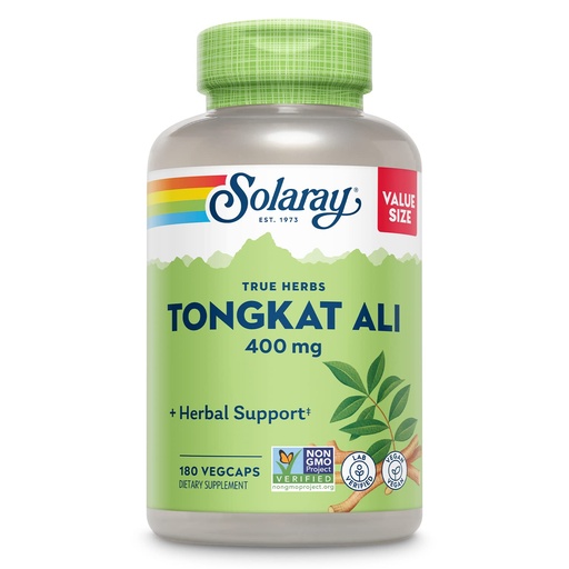[BRSRMAY5PMDWMAYY] SOLARAY Tongkat Ali 400 mg - Longjack Tongkat Ali for Men - Herbal Support for Men's Health and Vitality - Vegan, Non-GMO, Lab Verified - 180 Servings, 180 VegCaps