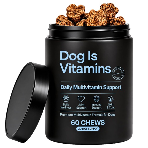 [BRSRY2YRCEMWODQV] Dog is Multivitamin for Itch Relief, Dog Allergy Support Chews is Human with Folic Acid, Salmon Oil & Chondroitin, Supports Hip & Joint, Skin & Coat, Digestive & Immune Support, 60 Chews (1Pc)
