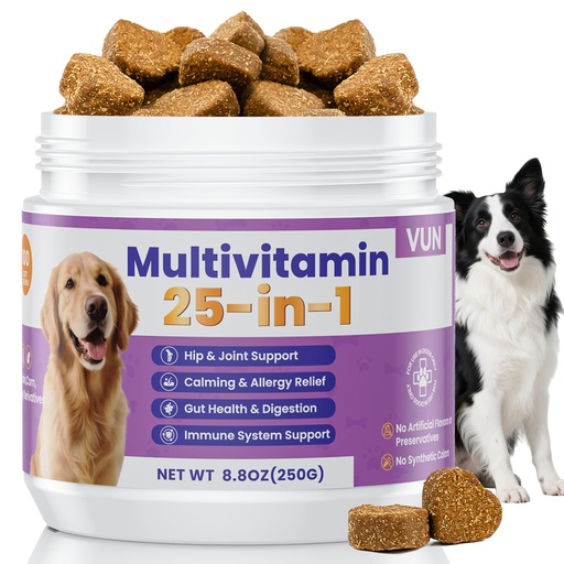 [BRSREHAKCAJR4DI4] Dog Multivitamin 25 in 1 Dogs Vitamins Supplements Treats Chewable for Pet Omega-3 Glucosamine Vitamin for Puppy Supplies Skin Coat, Heart, Hips & Joints, Digestion & Immune System 100pcs | Omega-3 Glucosamine Vitamin for Puppy Supplies Skin Coat, Heart, Hips & Joints, Digestion & Immune System 100pcs