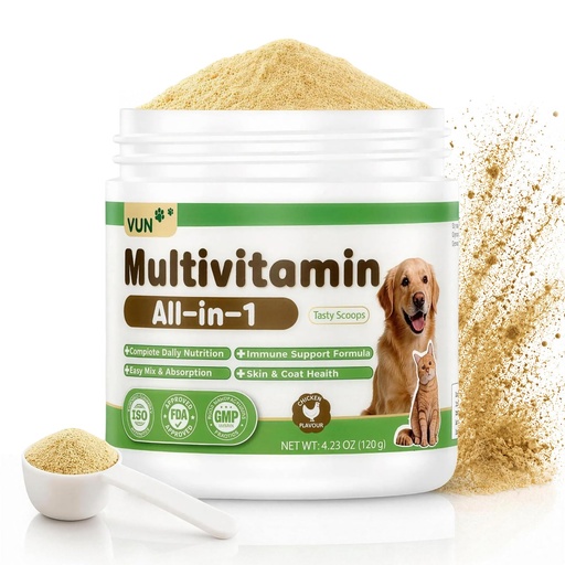 [BRSRGCY2OJ5BYA3A] VUN Pet The Daily Dog Vitamins Supplements Multivitamin Powder for Dogs - Supports Whole Body Health, Digestion, Mobility & Immunity with Collagen, Glucosamine & Probiotics