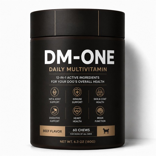 [BRSRYYAQAQHQK3DV] DM Daily Multivitamin for Dogs - Multivitamin Itch Relief Chews for Skin Coat, Gut & Immune Supports, 60 Chews