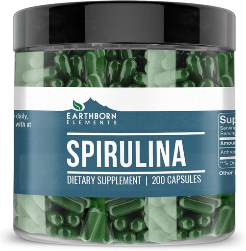 [BRSW2Z35OUBWYYA3] Maapealsed elemendid Spirulina 200 kapslid, puhtad ja lahjendamata, lisandid puuduvad