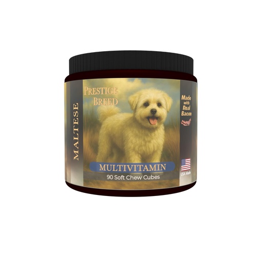 [BRSRAAT3OV5AYELV] Multivitamins, Balanced Nutrition for Your Maltese, 90 Count, Made in the USA with Real Bacon