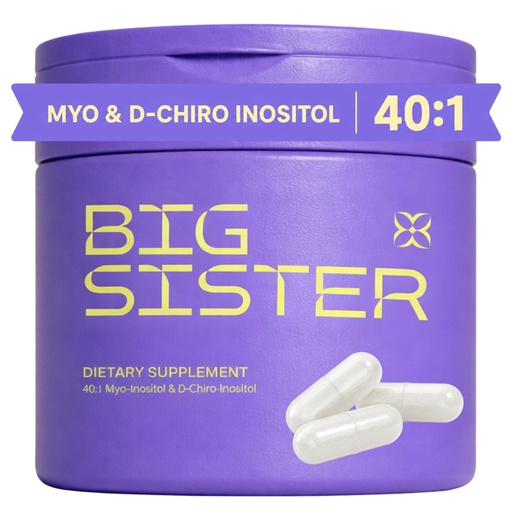 [BRSRYZACC5YGOHL7] Big Sister 40:1 Myo-Inositol & D-Chiro Inositol Supplement for Women | Supports Hormonal Balance, Healthy Ovulation & Menstrual Regularity | 90 Vegan Capsules