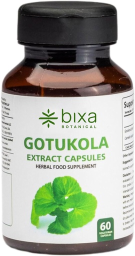[BRSWGEIOAUMROCDB] bixa BOTANICAL Gotu Kola Extract Capsules, Centella Asiatica, 60 Count | Pure Authentic Premium Quality, Ayurvedic & Natural Herbal Supplement, Formulated to Improve Overall Health, Pack of 1