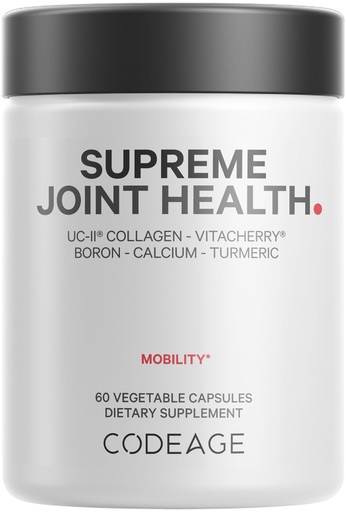 [BRSWY2YOBAPQEFDH] Codeage Supreme Joint Health, UC-II Collagen Capsules Type II, VitaCherry Sport Cherries, Boron, Calcium Fructoborate, Hyaluronic Acid, Turmeric, Bromelain & Boswellia Supplement, Non-GMO, 60 Count