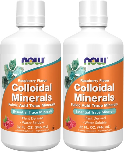 [BRSRGGQKBAMAEH3K] NOW Foods Supplements,Colloidal Minerals Liquid,Plant Derived,Essential Trace Minerals,Raspberry,32-Ounce,(Pack of 2)
