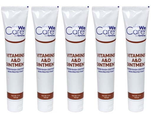 [BRSWKH3RBB4R63L6] Dynarex Vitamins A&D Ointment, 4 oz Tube - (Pack of 5)