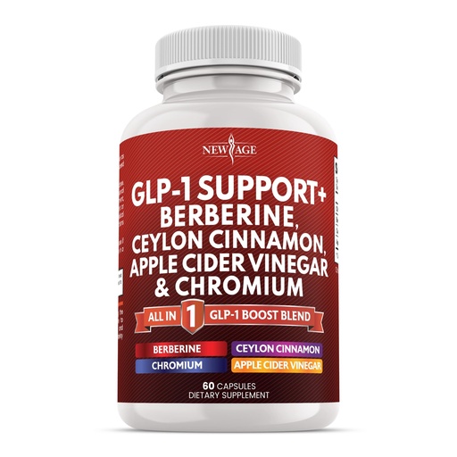 [BRSRYYAHBYFAEE3O] GLP1 Supplement Berberine Ceylon Cinnamon Apple Cider Vinegar Chromium - Gut Health Digestive Balance - 60 Veggie Capsules