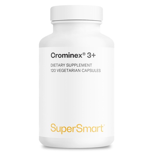 [BRSWIHQZBECACHT2] SuperSmart Crominex 3+ 400mcg - Optimised Chromium (Patented) - Advanced Formula with Amla Extract & Shilajit | Non-GMO & Gluten Free - 120 Vegetarian Capsules