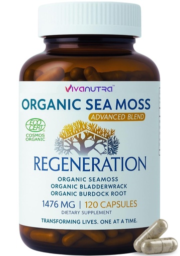 [BRSWYZQEBV7QKFL2] Sea Moss with Real SeaMoss, Alternative to Sea Moss Gel and Sea Moss Gummies – 100% Organic - 120 Capsules – Made in the USA – from Pristine Waters of Nova Scotia
