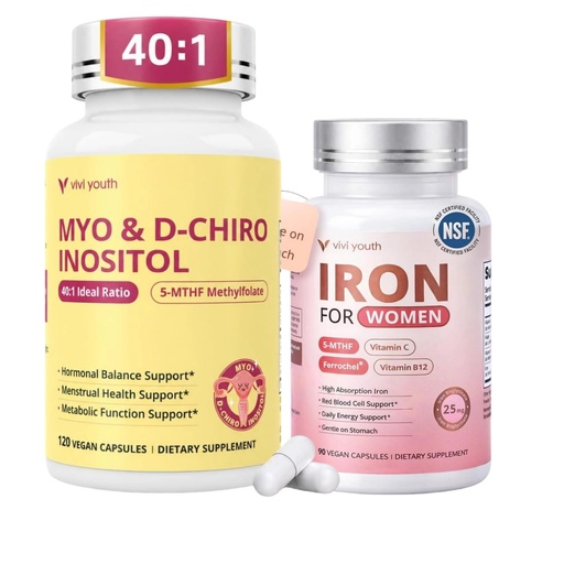 [BRSRY235CAMBE3DH] Gentle Iron Supplement & Myo-Inositol & D-Chiro Inositol 40:1 for Women
