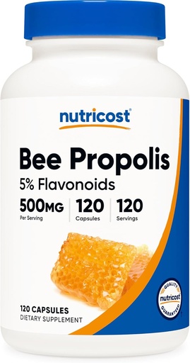[BRSROGLQAUHAOALK] Nutricost Bee Propolis Suplemento w / 5% Flavonoids (500mg / 120 cápsulas)