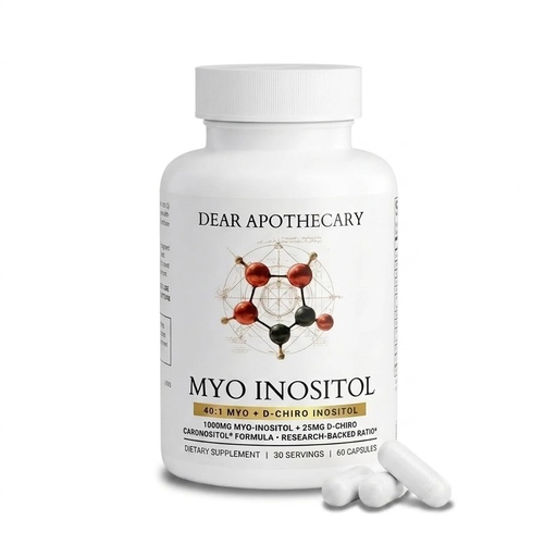 [BRSRY2T6BUJRG3A6] Myo Inositol D-Chiro 40:1 Ratio Capsules 1000mg + 25mg - PCOS Fertility Ovulation Cycle Support - Caronositol, Vegan, Non-GMO, Gluten Free - 60 Count